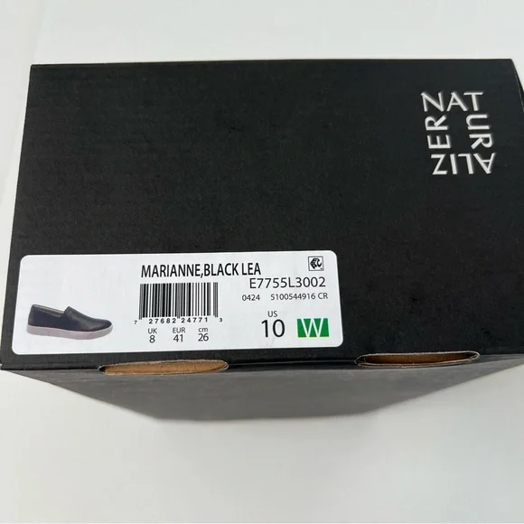 Naturalizer Marianne Slip on Sneaker NIB Black leather sneakers Comfort Size 10W - Picture 6 of 6